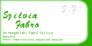 szilvia fabro business card